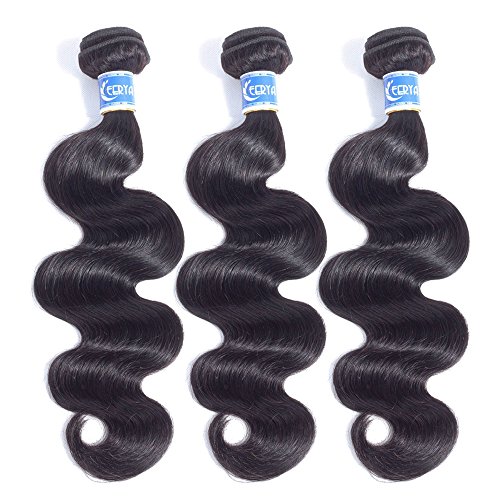 Eerya Hair Weave Brazilian Virgin Hair Body Wave 3 Bundles Unprocessed Remy Human Hair Extensions Natural Color 95g-100g/pc (18 20 22)