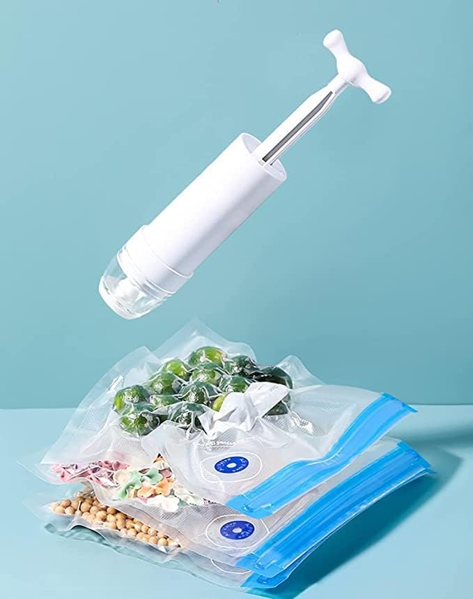 VYATIRANG Vacuum Sealer Zipper Bags Sous Vide bags for food BPA Free Reusable Resalable with Air Valve Double Layers Food Storage (S+M+L+J+MAN PUMP)-image-23