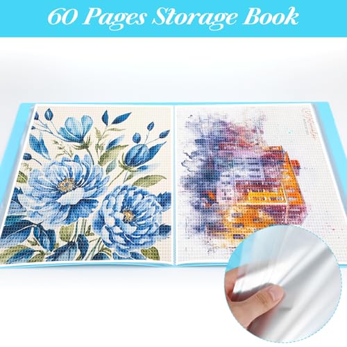 Image of 2 Pack A3 Painting Storage Book, 60 Pages Art Portfolio Diamond Art Storag