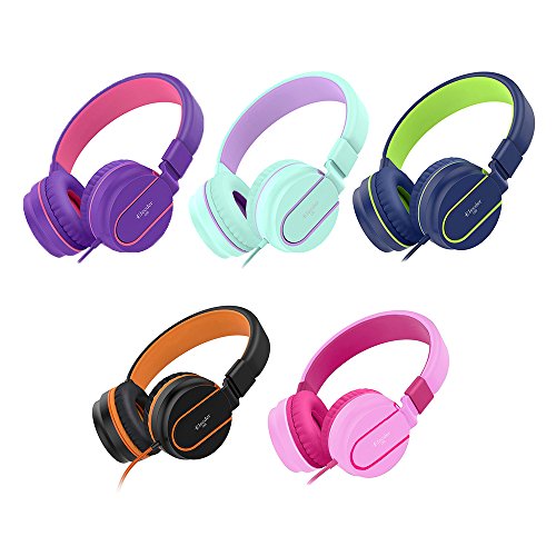 Elecder i36 Kids Headphones Children Girls Boys Teens Foldable Adjustable On Ear Headphones 3.5mm Jack Compatible iPad Cellphones Computer Kindle MP3/4 Airplane School Tablet Black/Orange - Thumbnail 6