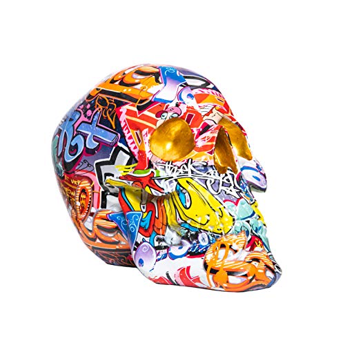 Interior Illusions Plus Street Art Skull-10.5" Long Home Décor, Multi-Color #TOP14