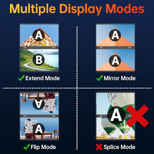 Image of VisionOwl Portable Monitor Dual 15.6 Inch 1080P FHD 107% sRGB Foldable Second Screen, USB-C HDMI HDR Stacked Travel Monitor for Laptop MacBook PC PS5 Xbox, VESA Mountable, Built-in Kickstand