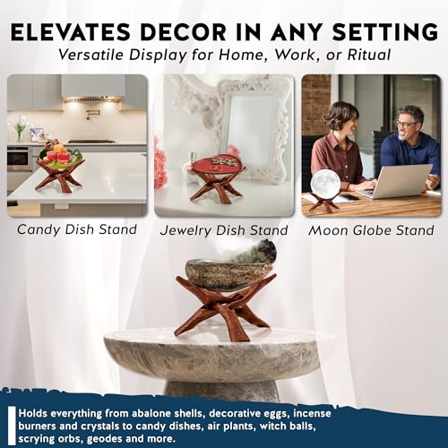 image for Alternative Imagination Wooden Tripod Display Stand – 6-Inch Hand Ca