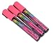 NeoChalk Liquid Chalk Marker Chisel Tip - Neon Pink - Set of 3 Markers