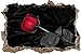 Produktbild Pixxprint 3D_WD_5233_92x62 rote Rose gebettet auf schwarzem Samt Wanddurchbruch 3D Wandtattoo, Vinyl, schwarz / weiß, 92 x 62 x 0,02 cm