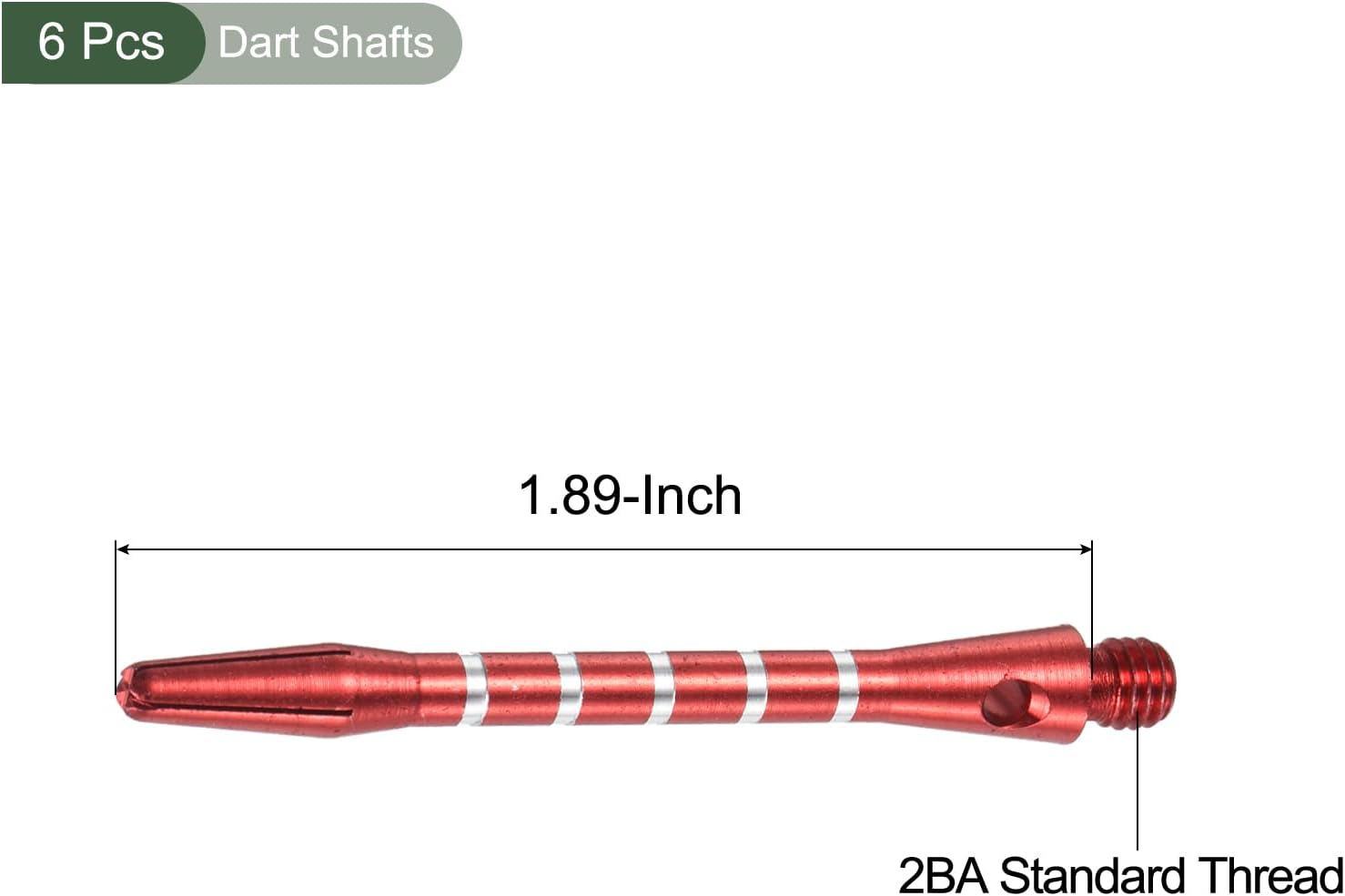 YOKIVE 6 Pcs Dart Shafts, Indoor Outdoor Aluminum Medium 2BA Thread Dart Stems Replacement Dart Accessories | Home, Club, Camping (Red, 48mm)