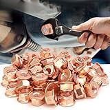 10PCS M8 Carbon Steel Plated with Copper Hex Nuts for BMW 3 Series E30 Car Exhaust Pipe Fastening Nut
