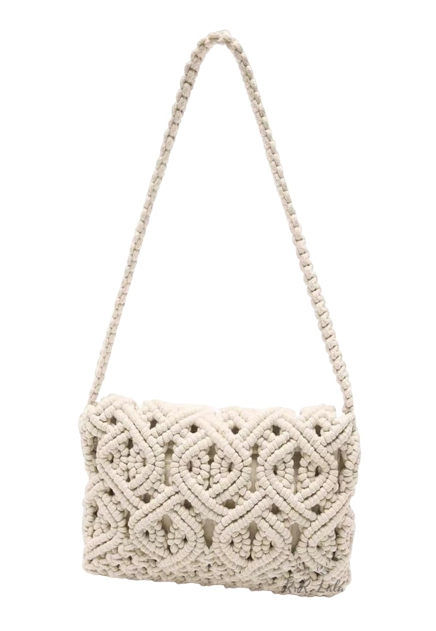R.R.LALA Summer Beach Bag, Macrame Shoulder Bag, Hand Knotted Macrame Bag Macrame Handbag, Macrame Market Bag, Macrame Tote Bag Color: Off White (B0CCYMR635) Amazon Price History, Amazon Price Tracker
