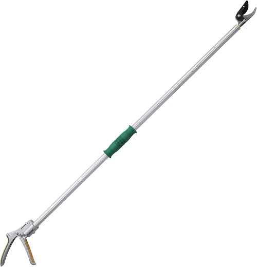 Sharpex Heavy Duty 4.4 Feet Long Reach Pruner Aluminum Cut and Hold Pruner For Tree Branch Cutter &amp; Trimming, Cutting Leav...