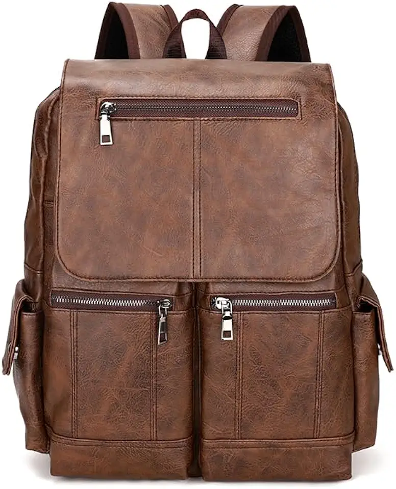 Mochila de Couro LukeSports Casual Urbana Luxo – 42cm – Grande, Elegante e Resistente