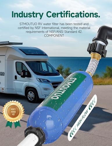 RV Water Filter with Flexible Hose Protector - Greatly Reduces Bad Taste, Chlorine, Odor, Rust & Sediment - Inline Water Hose Filter for RV Camper, Boat, Garden & Pool - 2 Pack - Image 5