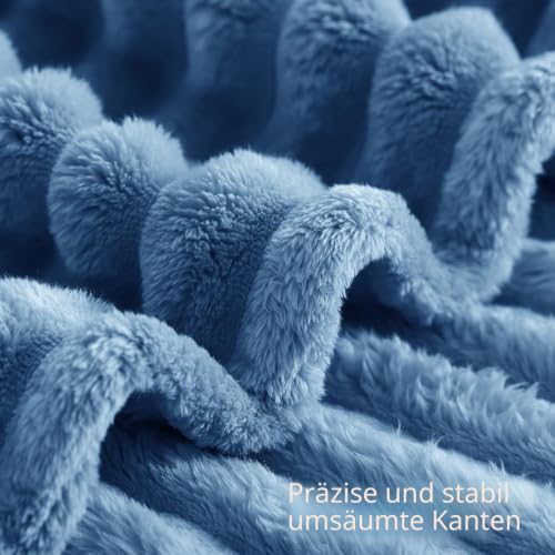 RUIKASI Kuscheldecke Flauschig Decke Himmelblau - 150x200cm Fleecedecke Sofadecke Couchdecke für Wohnzimmer Deko Tagesdecke Blanket… – Ansicht 4