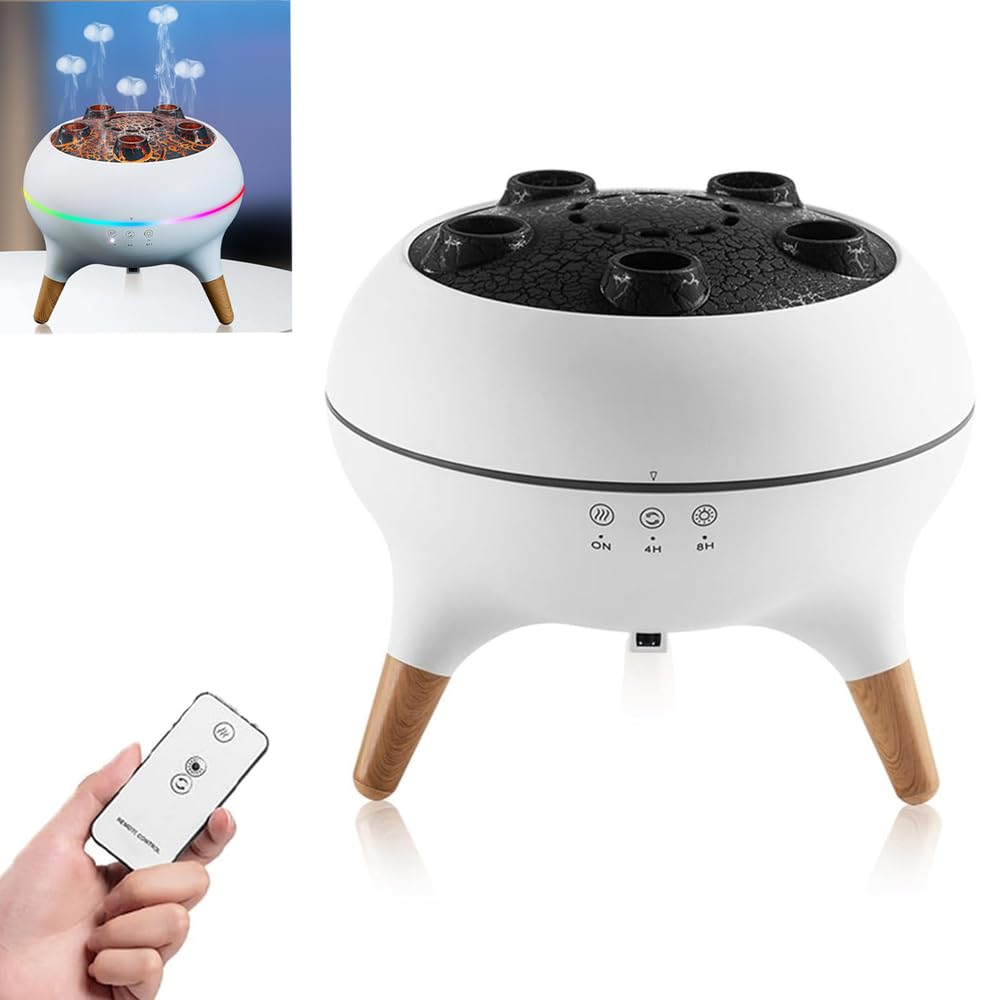 Diffusore di Oli Essenziali Umidificatore d'Aria Dinamico Medusa Diffusore di Aromi da 250 Ml con 7 Luci A LED, Telecomando, Spegnimento Automatico E Timer, per Camera da Letto, Ufficio, Yoga