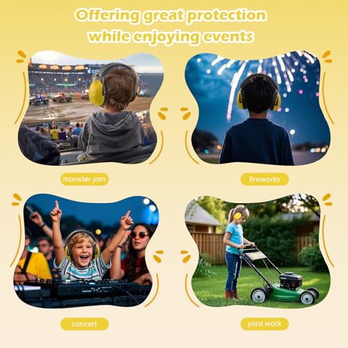 Image of ProCase Noise Cancelling Headphones for Kids Toddler, SNR 27dB Noise Reduction Ear Muffs, Hearing Protection for Monster Jam, Concerts, Fireworks, Shooting, Air Show, Autism Sensory Needs -Yellow
