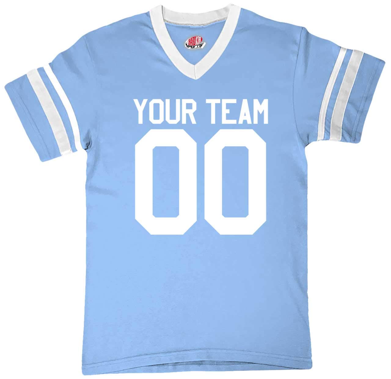 Custom Light Blue & White Fan Jersey Choice of Economical 1 Color Adult X-Large