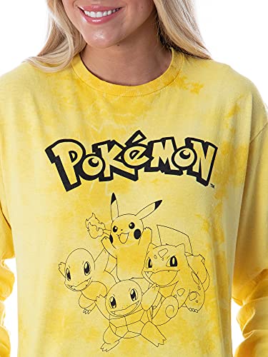 Pokémon Women's Pikachu Starter Group Long Sleeve Tie Dye Adult T-Shirt4