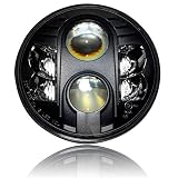 GENSSI 7 Inch Round Projector LED Headlight DOT Approved Low High Beam Black (Pack of 1)