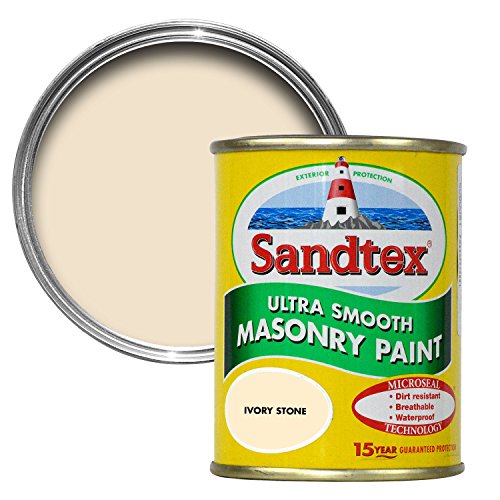 CROWN SANDTEX 5 LITRE ULTRA SMOOTH MASONRY PAINT - IVORY STONE