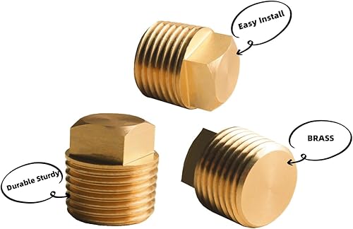 Miniatura 5 de DEWHEL Tapones de drenaje de latón NPT de 1/2 pulgada, 3 tapones de drenaje de repuesto para casco de barco para Bayliner Four Winns Glastron Larson