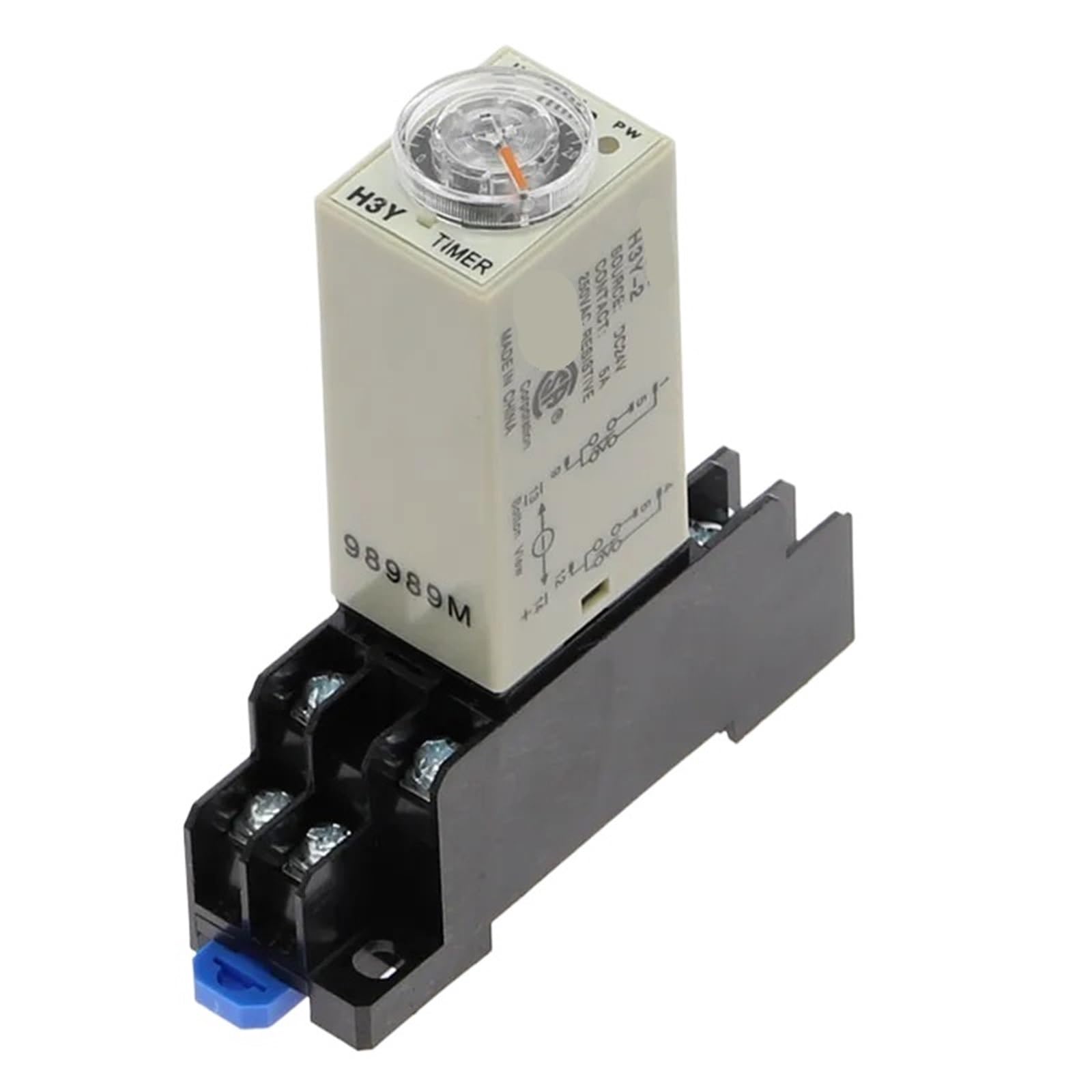 Ritardo all'accensione rotativo DPDT 5S/10S/30S/60S/3M/5M/10M/30M timer relè temporizzatore AC 110V 220V 380V H3Y-2 con base socket 1 pz(Voltage AC 220V,0-30 Minute)