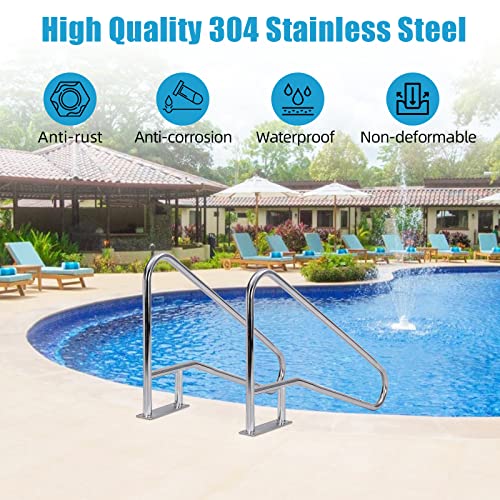 Barandal para piscina 55" x 32" acero inoxidable miniatura 2