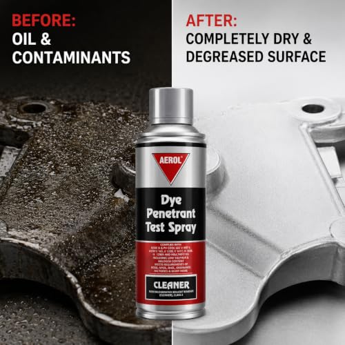 Image of Aerol Dye Penetrant Cleaner Spray | Solvent Cleaner | (194g /280ml) Quick Crack Detection | Non Corrosive | For Welding & Maintenance