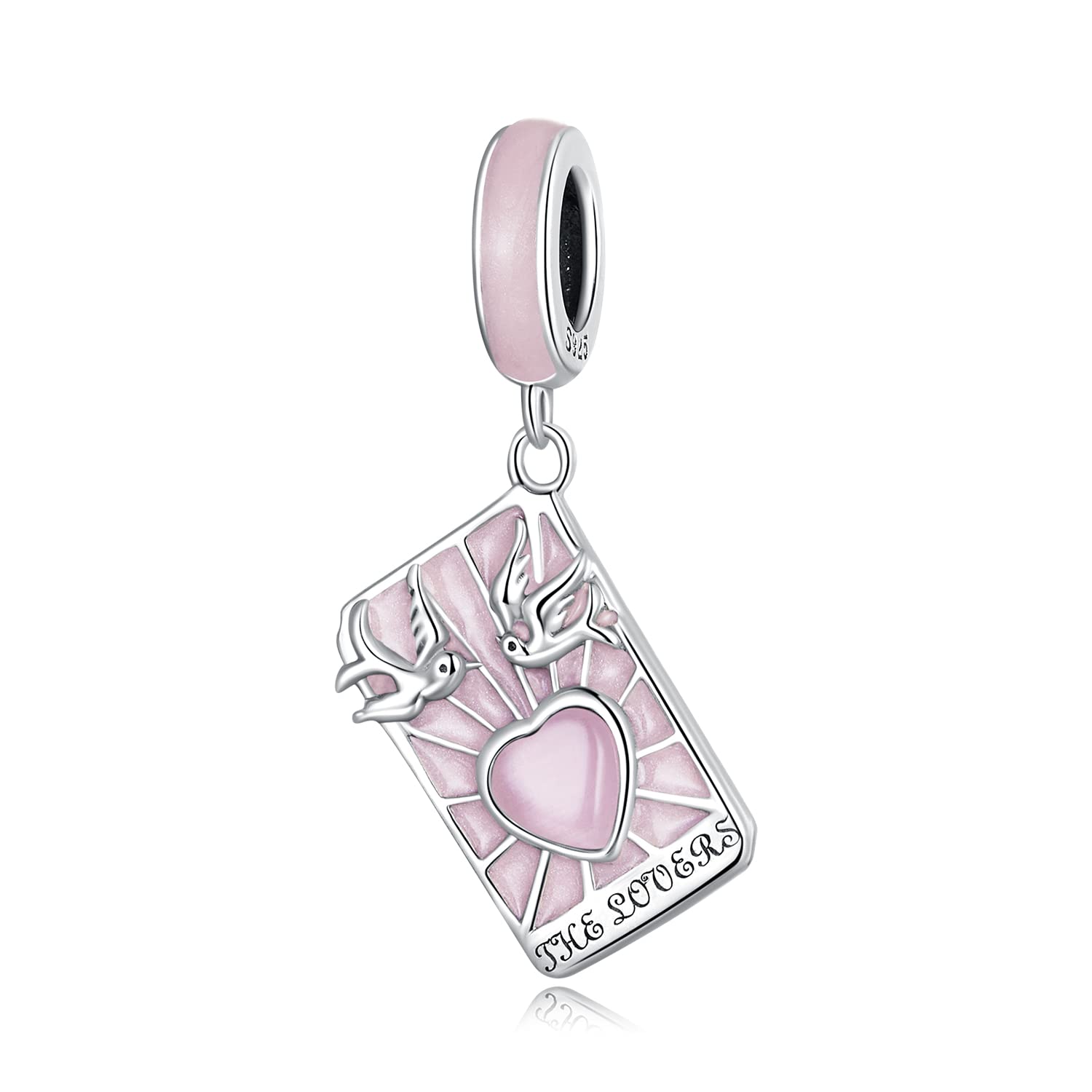 Gioielli donna, accessori, regali, ciondolo carte dei tarocchi per amanti, in argento sterling 925, adatto per bracciali e collane.