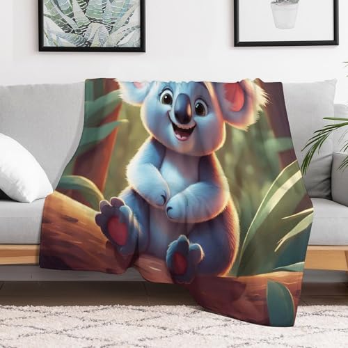 Manta de sofá con diseño de koala animado para tardes de películas y descanso en el salón 3