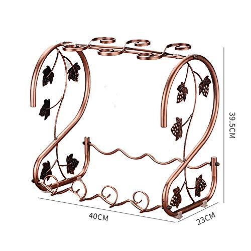 Soporte metálico para 4 botellas y 6 copas de vino miniatura 2