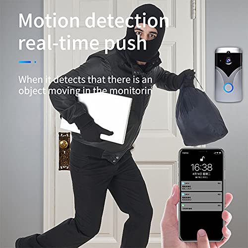 Romacci Câmera Smart WiFi Campainha de Vídeo 720P Câmera Campainha Sem Fio com Detecção de Movimento