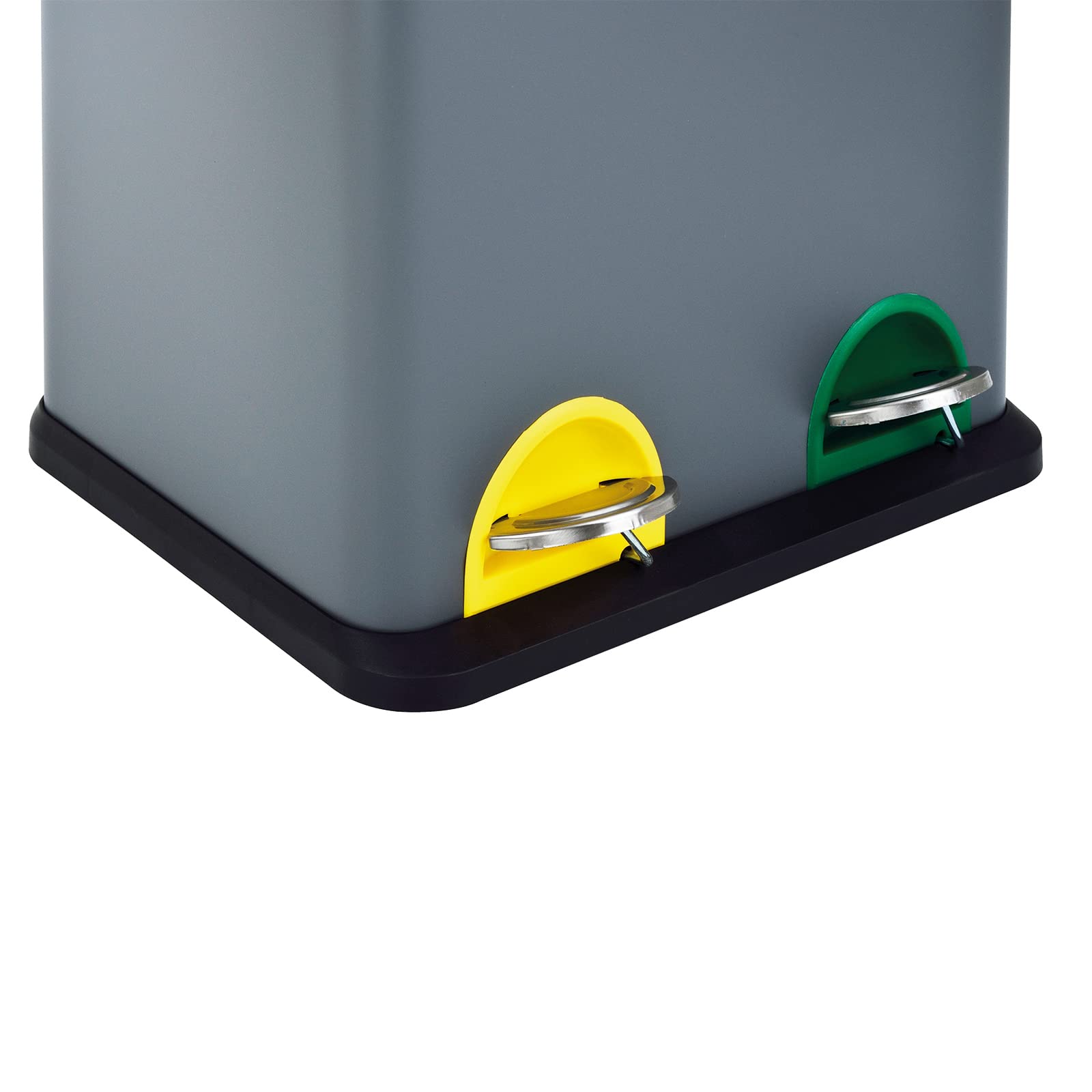 SVITA TC2X20 Lot de 2 poubelles de cuisine à pédale, capacité 40 l, 2 x 20 l, pour tri sélectif des déchets, gris