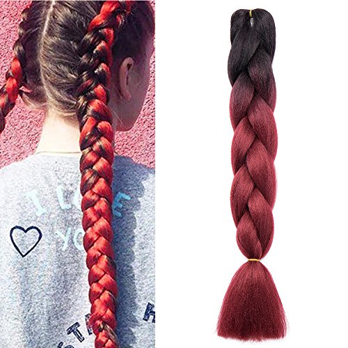 24"(60cm) Pelo Sintético para Hacer Trenzas Africanas Extensiones de Cabello Se Ve...