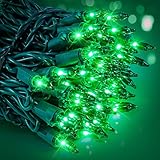 woohaha Christmas String Lights, 120V Certified 2PACK 50 Count Incandescent Clear Mini Green Wire Fairy Light, Xmas Tree Lights for St. Patrick's Day Patio Garden Outdoor Indoor, Green