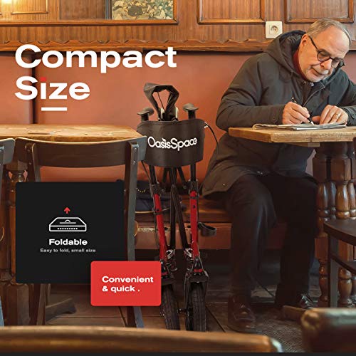 OasisSpace Pneumatic Rubber Rollator Walker with Seat 12" Wheel Beach