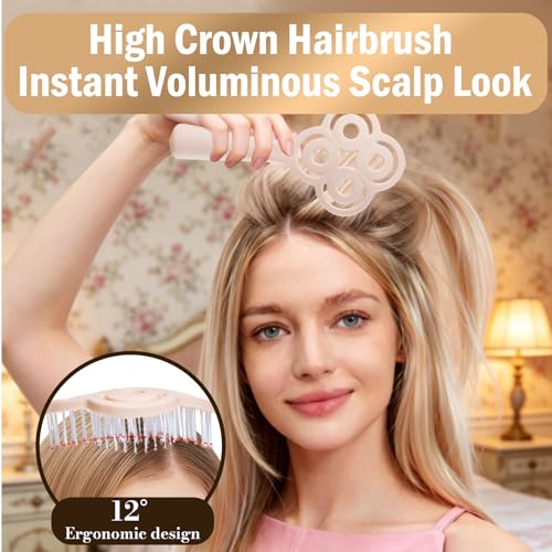 Simetra Detangler Hair Brush for Woman and Men, Original Detangling Brush for Curly Hair/Fine &Thick/Wet & Dry Hair, Flexible Bristles Hairbrush - Natural Crystal Inlay & 14K Gold Plating — view 5