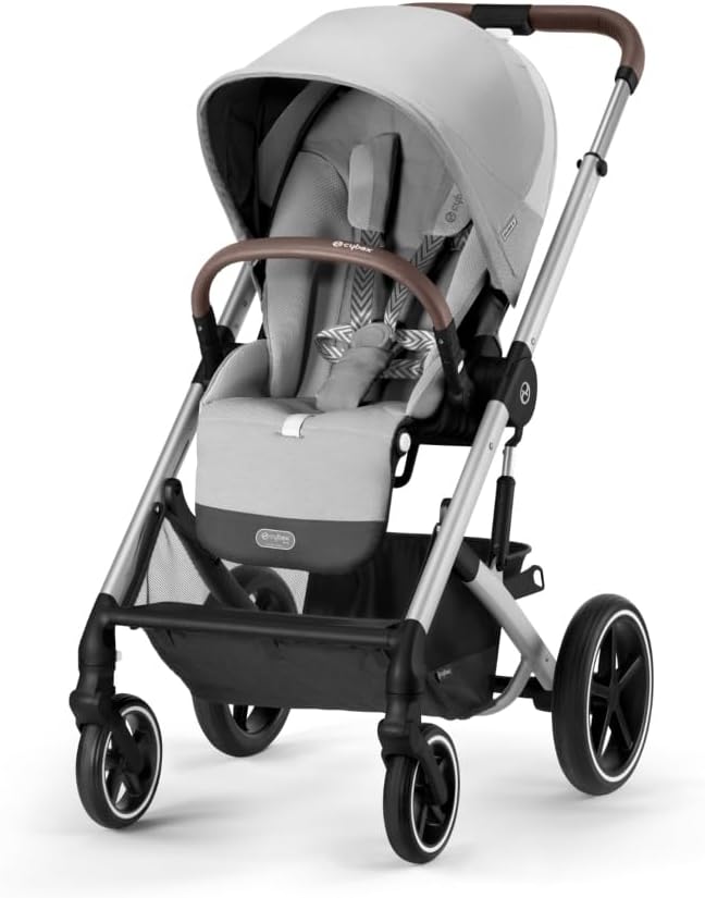 Balios S Lux Stroller FrontFacing or ParentFacing Seat Positions OneHand Fold Multiposition Recline Adjustable Leatherette Handlebar Infant, Lava Grey