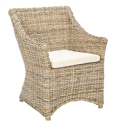 Safavieh Home Collection Ventura Brown and White Washed Arm Chair