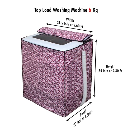 Image of DREAM CARE Waterproof & Dustproof Washing Machine Cover Top Load & Semi Automatic Suitable for 6 kg, 6.2 kg, 6.5 kg (80 x 86 x 51 cms)