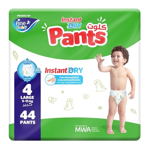 Fine Baby Instant Dry Pants Large Size 4 9-15 kg Value Pack 44 pcs