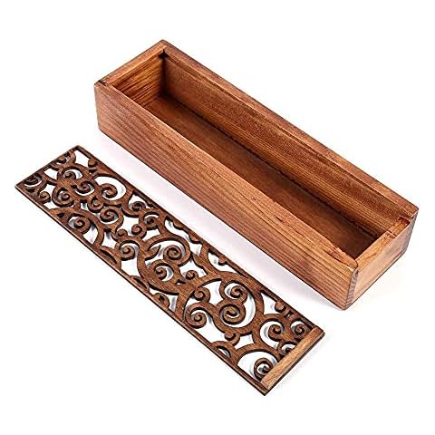 HERCHR Rectangular Portalápices de madera multifuncional Cover