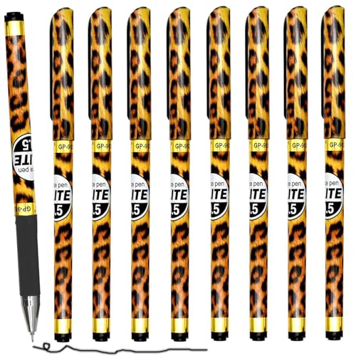 12PCS Bolígrafo Gel Estilo Leopardo Tinta Negra 0.5 mm