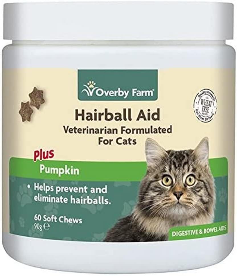 Overby Farm Hairball Aid Soft Chews for Cats, 60-Piece, 90 g