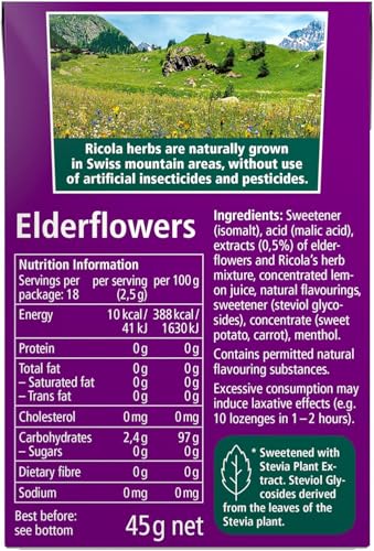 Image of Ricola Swiss Herb Lozenges - Elderflowers Sugar Free