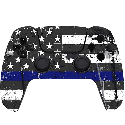 Image of Custom Controllerzz Custom Wireless Controller Compatible with PS5 - Multiple Designs Available (Blue Line)