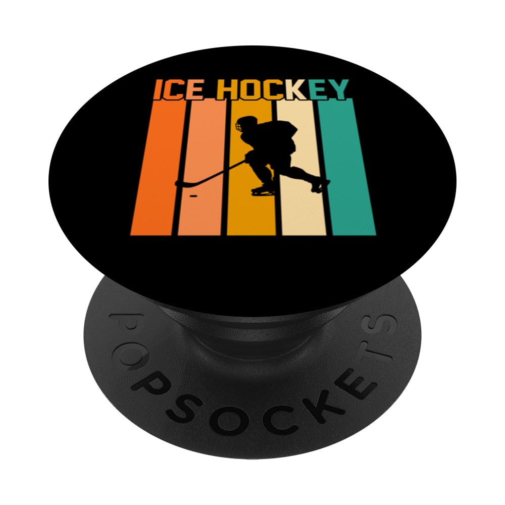 ice hockey ice hockey player PopSockets Swappable PopGrip, Black