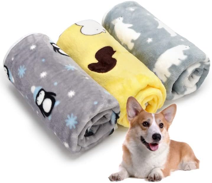 ARGOPET 1 Pack 3 Puppy Blanket for Pet Cushion Medium Dog Cat Bed Fluffy Fleece Throw Dog Blankets Super Soft Cute Pet Blanket Cover for…
