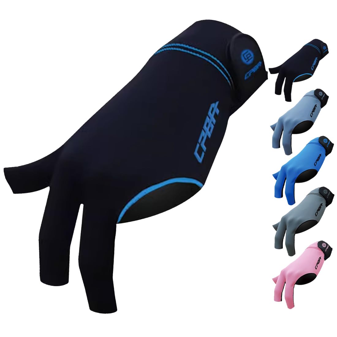 CPBA Billiards Glove 3 Finger Pool Glove for Left Hand, Durable Double Stitched, Snooker Cue Sport Glove Popular Sizes for Men & Women