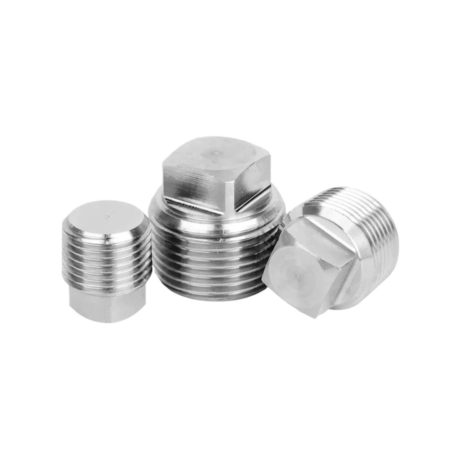 Bouchon carré plein acier304, filet mâle BSPT/NPT 1/8"-2"