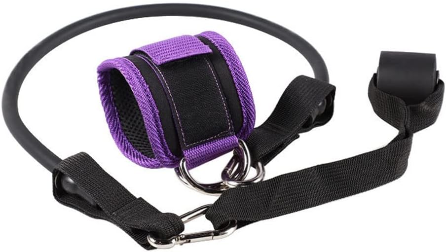 Latex Resist Band Ankle Buckle 3PCS Set Leg Muscle Trainer Hip Training Straps with Door Buckle Exercise Accessories(D)