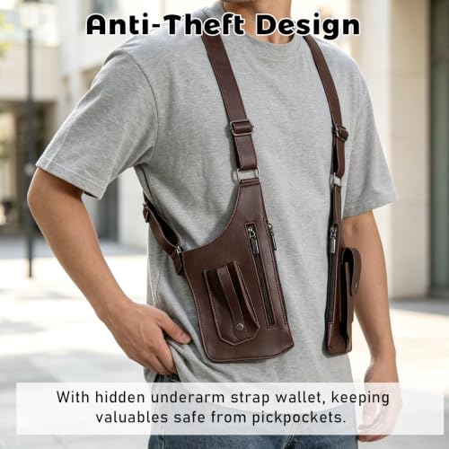 Bolsa de hombro para axilas de hombre ajustable con doble arnés moderno 2